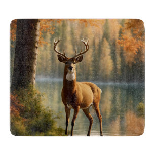 Planche À Découper Superbe canard à douze points en verre d'automne
