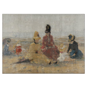 Planche À Découper Sur la plage Trouville 1887 par Eugene Boudin