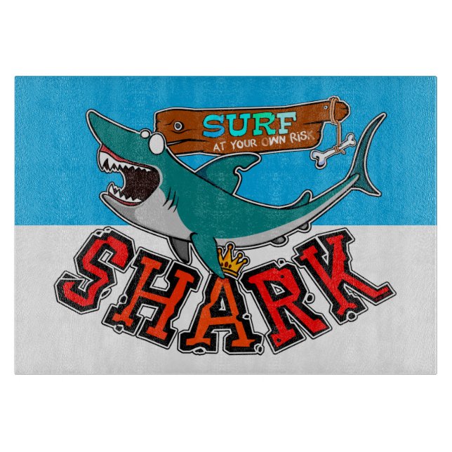 Planche À Découper Surf avec requin (Devant)