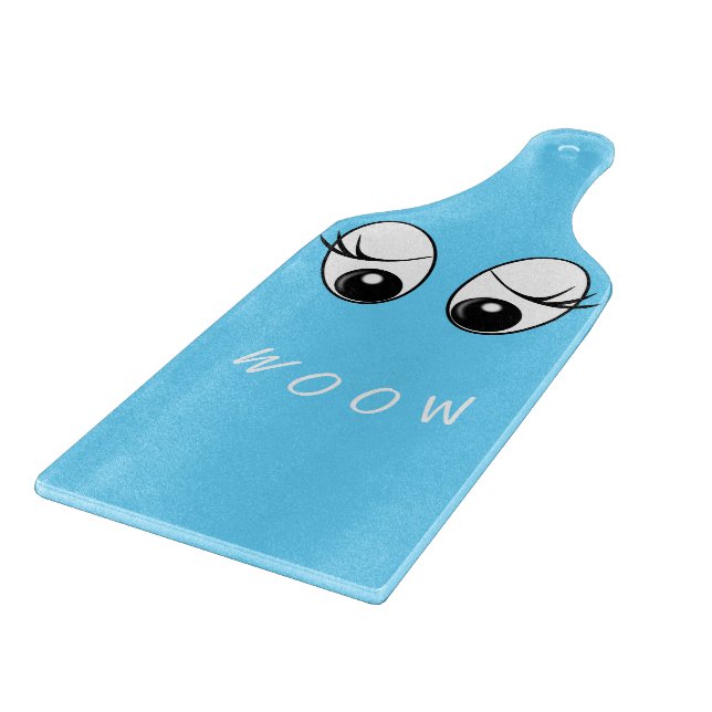 Planche À Découper Surprised Eyes Cutting Board drôle - Texte personn (Coin)
