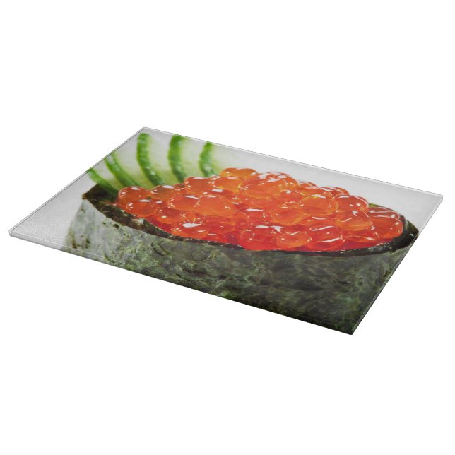 Planche À Découper Sushi d'Ikura (oeufs de poisson saumonés) Gunkan (Coin)