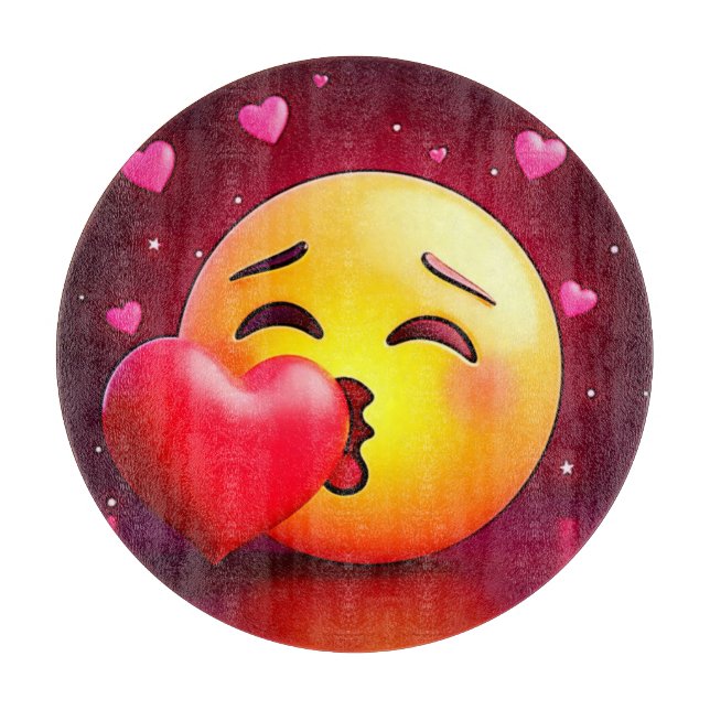 Planche À Découper Sweet Kiss Heart Emoji (Devant)