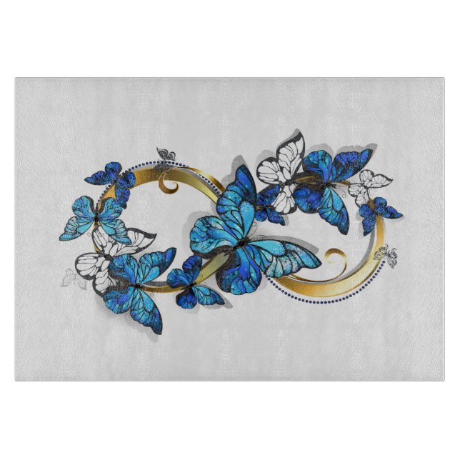 Planche À Découper Symbol Infinity of Blue Morpho Butterflies (Devant)