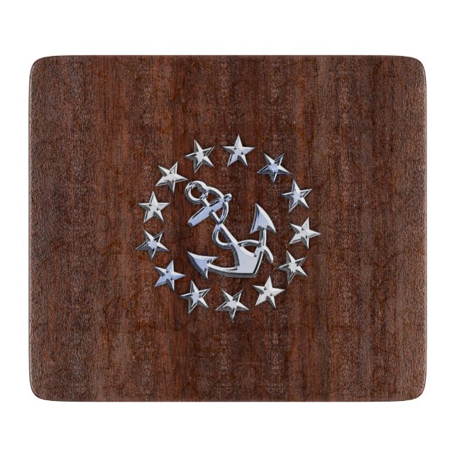 Planche À Découper Symbole d'Ancre des étoiles du pavillon nautique (Devant)