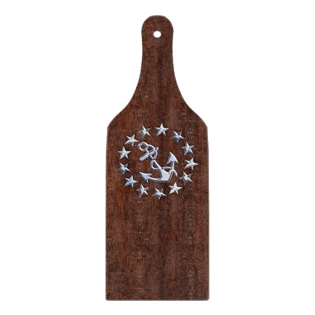 Planche À Découper Symbole d'Ancre des étoiles du pavillon nautique (Devant)