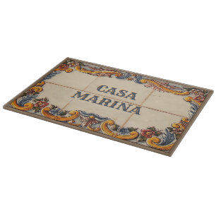 Planche À Découper Symbole de maison espagnol (texte personnalisable)