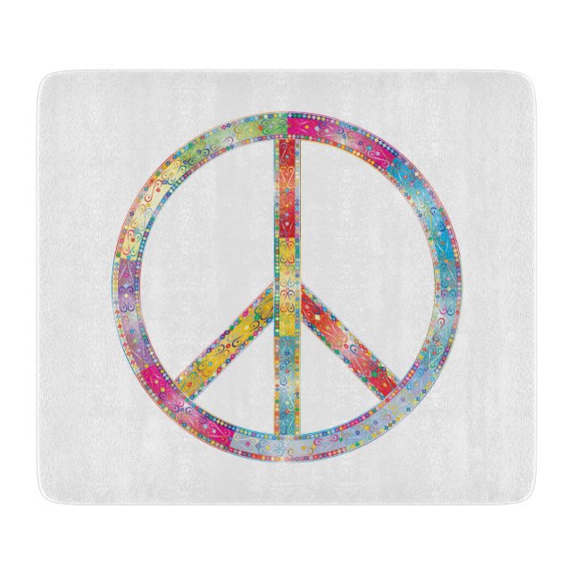 Planche À Découper SYMBOLE DE PAIX Coloré (Devant)