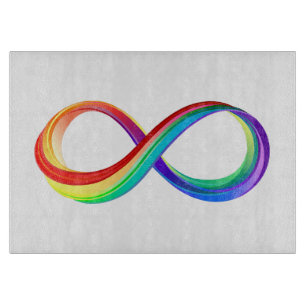 Planche À Découper Symbole d'infinité arc-en-ciel stratifié