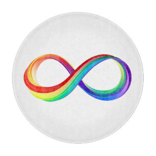 Planche À Découper Symbole d'infinité arc-en-ciel stratifié