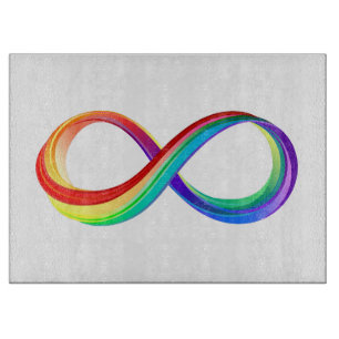 Planche À Découper Symbole d'infinité arc-en-ciel stratifié