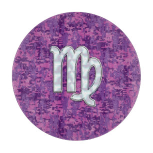 Planche À Découper Symbole Virgo Zodiac Camouflage numérique Fuchsia 