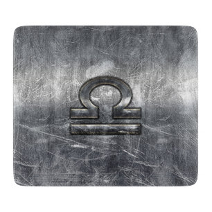 Planche À Découper SYMBOLE Zodiaque Libra Style Acier argenté