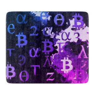 Planche À Découper Symboles de Bitcoin (Style : Miami Purple - 11)