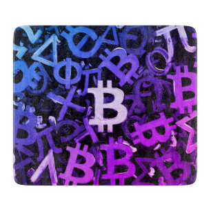 Planche À Découper Symboles de Bitcoin (Style : Miami Purple - 3)