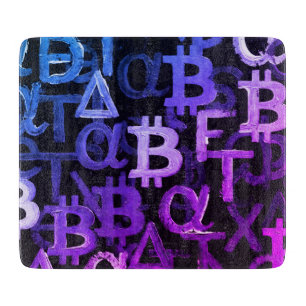 Planche À Découper Symboles de Bitcoin (Style : Miami Purple - 6)