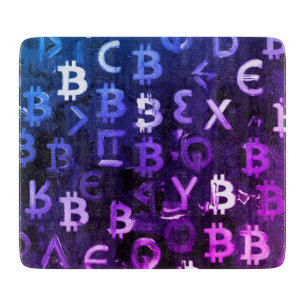 Planche À Découper Symboles de Bitcoin (Style : Miami Purple - 7)