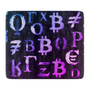 Planche À Découper Symboles de Bitcoin (Style : Miami Purple - 8)