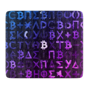 Planche À Découper Symboles de Bitcoin (Style : Miami Purple - 9)