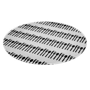 Planche À Découper Table à découper en verre noir blanc