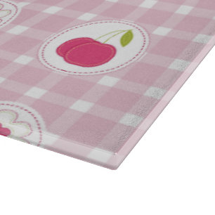 Planche À Découper Table de coupe en verre de pique-nique cerise