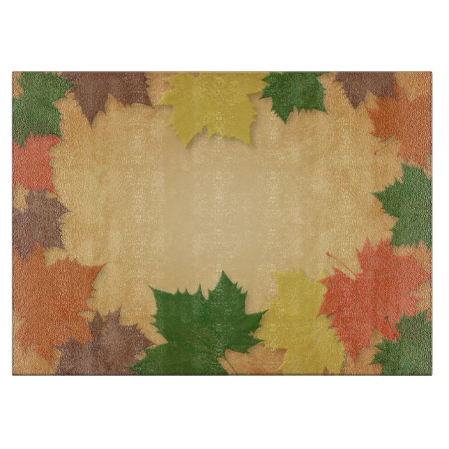 Planche À Découper Table de coupe en verre thème automne (Devant)