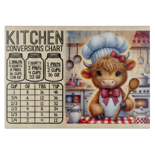 Planche À Découper Tableau de conversion de la vache mignonne