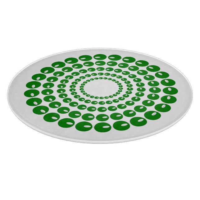 Planche À Découper Tableau de coupe - perles vertes en cercles (Coin)