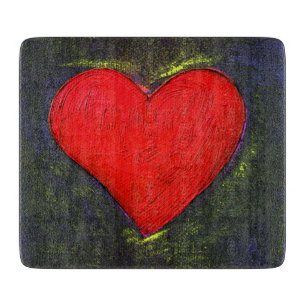 Planche À Découper Tableau de découpe du coeur peint