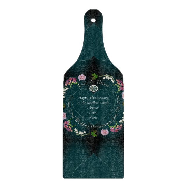 Planche À Découper Tableau de découpe floral Denim bleu événement per (Devant)