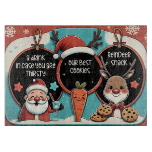 Planche À Découper Tableau de Noël pour Père Noël   Lait et cookies