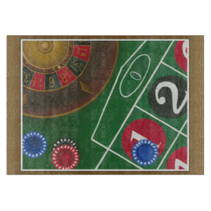 Planche À Découper Tableau de roulette avec les puces et la roue