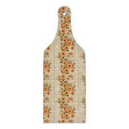 PLANCHE À DÉCOUPER TAN PLAID AVEC ORANGE AUTOMNE FLEURS