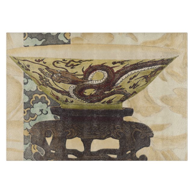 Planche À Découper Tapisserie asiatique avec la conception de cuvette (Devant)