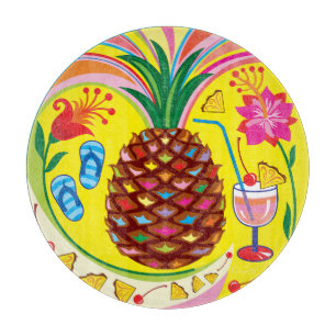 Planche À Découper Teintes estivales d'ananas frais