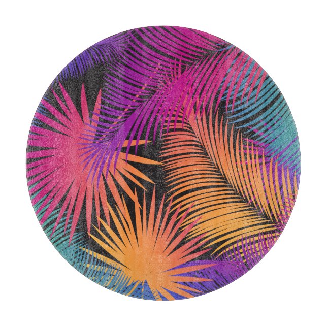Planche À Découper Tendance de l'aquarelle Feuille de palmiers tropic (Devant)