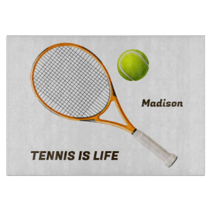 Planche À Découper Tennis de nom et de texte personnalisés