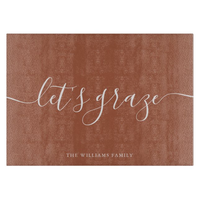 Planche À Découper Terracotta Script Charcuterie Table de pâturage fa (Devant)