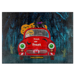 Planche À Découper Terre-Neuve Chien voiture effrayant Halloween