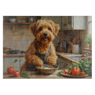 Planche À Découper Terrier Wheaten Cuisinant dans la Cuisine