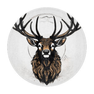 Planche À Découper Tête de cerf majestueux – Vecteur de faune minimal
