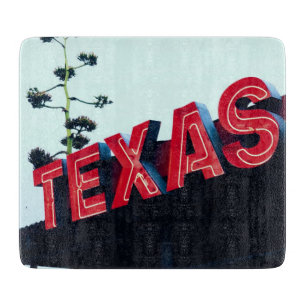 Planche À Découper Texas Red Neon Lights USA Amérique