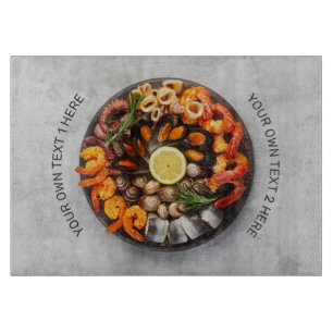 Planche À Découper Texte personnalisé Plateau de fruits de mer