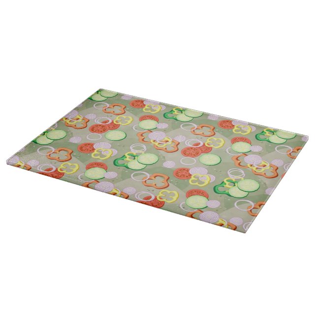 Planche À Découper Texture avec des tranches de légumes (Coin)