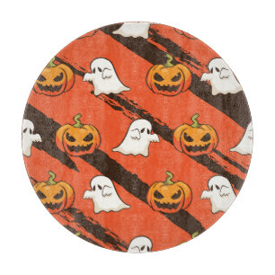 Planche À Découper Thème d'Halloween citrouille, motif sans couture.