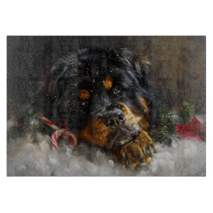 Planche À Découper Tibétain Mastiff Chien Fête de Noël