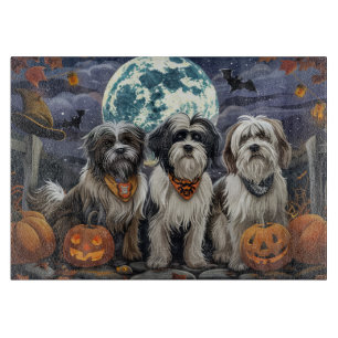 Planche À Découper Tibétain Terrier Halloween Effrayant