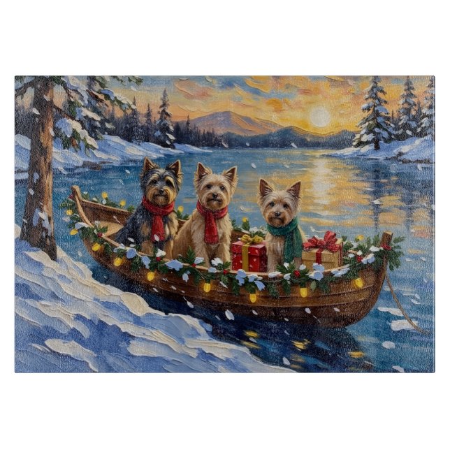 Planche À Découper Tibetan Terrier Christmas Boat Holiday (Devant)