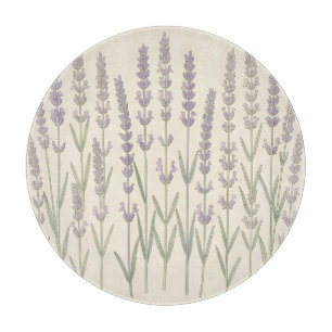 Planche À Découper Tiges de Lavande Élégantes Botanique Violet Clair