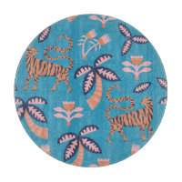 Tigre rétro, palmier, motif de fleurs