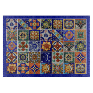 Planche À Découper Tile Talavera Image Verre de style sud-ouest